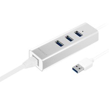 MAC 3 port USB 3.0 hub & Gb Ethernet adapter - Alu