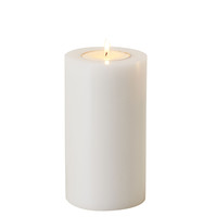 Artificial Candle ø 10 x H. 18 cm white set of 2