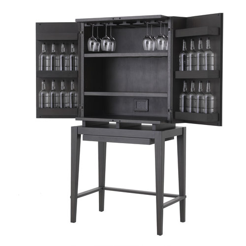 Eichholtz Wine Cabinet Dimitrios charcoal grey oak veneer