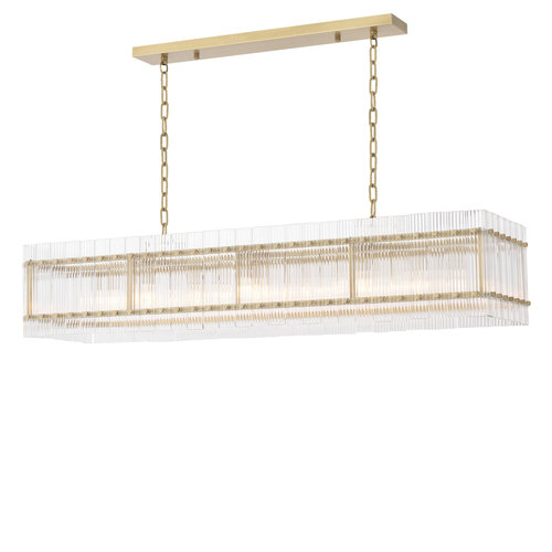 Eichholtz Chandelier Ruby rectangular antique brass finish