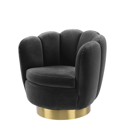 Eichholtz Swivel Chair Mirage savona dark grey velvet