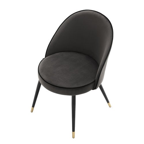 Eichholtz Dining Chair Cooper roche dark grey velv set of 2
