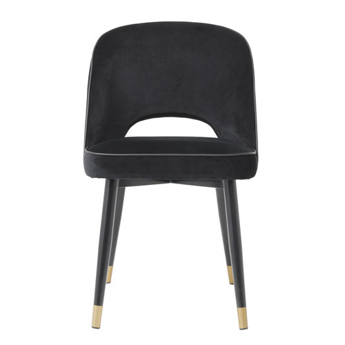 Eichholtz Dining Chair Cliff roche black velvet set of 2