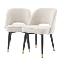 Dining Chair Cliff bouclé cream set of 2