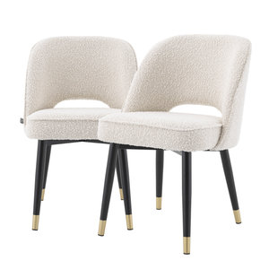 Eichholtz Dining Chair Cliff bouclé cream set of 2