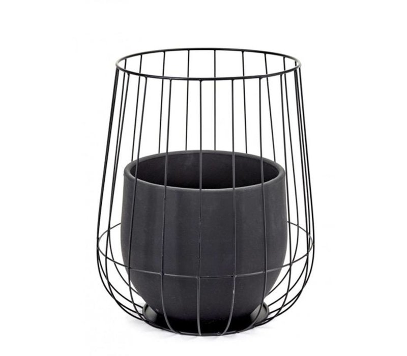 Pot in a cage - Black