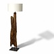 Teak Lampe Fikiri auf Eisenfuß