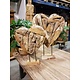 Teak Skulptur Herz (3-teiliger Set)