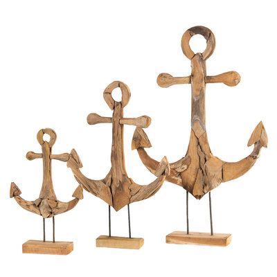 Teak Stand Anker (3-teiliger Set)