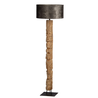 Teaklholz Stehlampe Totem