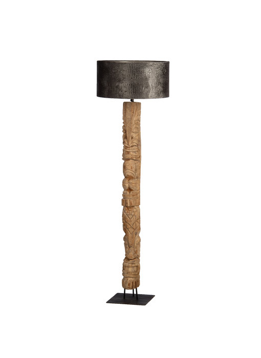 Teaklholz Stehlampe Totem