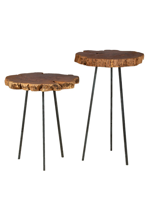 Präsentation Säule Lycheeholz (2-teiliger satz)