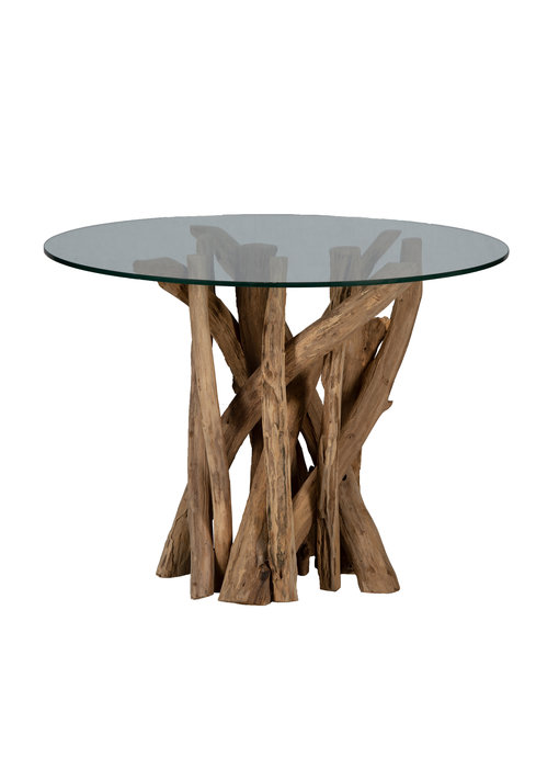 Ranting - Holz Couchtisch Mit Glasplatte