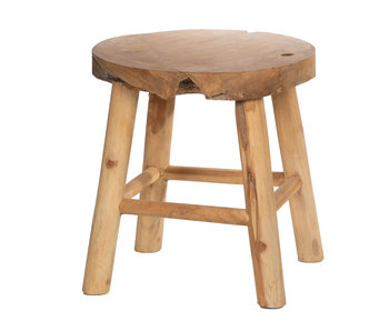 Teakholz Schemel (rund)