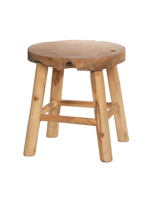 Teakholz Schemel (rund)