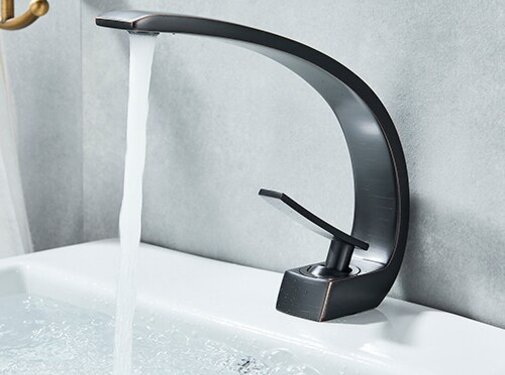 VALISA Moderne zwarte wastafel mengkraan C vorm