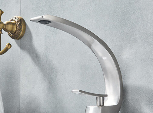 VALISA Moderne geborstelde wastafel mengkraan C vorm