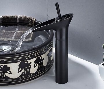 VALISA Moderne zwart waterval wastafel kraan enkele handgreep