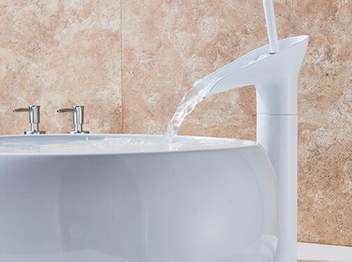 VALISA Moderne witte waterval wastafel kraan enkele handgreep