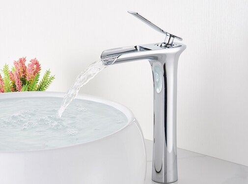 VALISA Hoge wastafelkraan waterval Chroom enkele handgreep