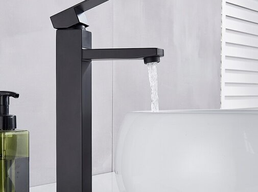 VALISA Wastafelkranen Badkamerkraan Enkel handvat zwart hoog