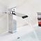 Luxe waterval wastafel kraan messing mengkraan chroom E