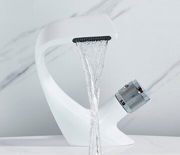 VALISA Moderne Luxe Design Witte Wastafel Mengkraan Creatieve Waterval Kraan