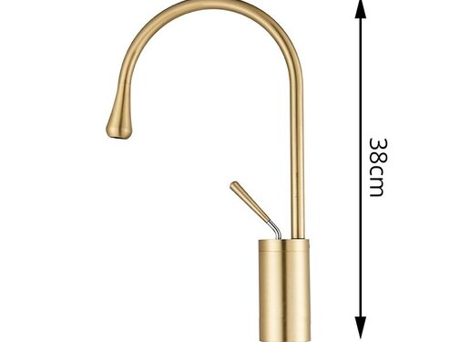 VALISA Smal Modern Geborsteld Gouden Lage Wastafel keuken Kraan Messing