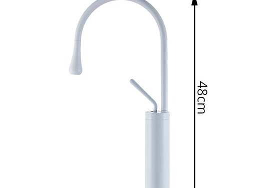 VALISA Wit Smal Modern Hoge Wastafel keuken Kraan Messing