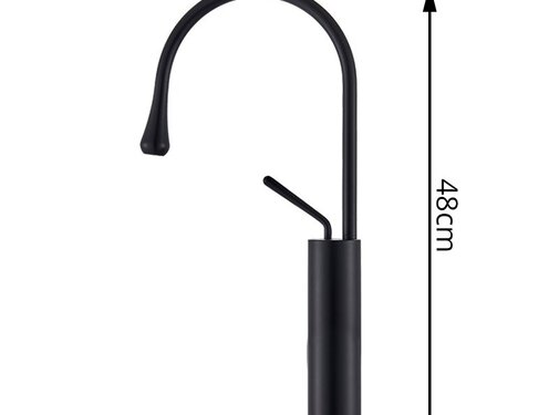 VALISA Smal Modern Zwart Hoge Wastafel keuken Kraan Messing