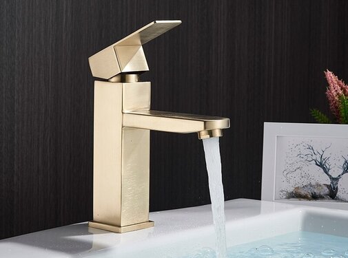 VALISA Wastafelkranen Badkamerkraan Enkel handvat geborsteld goud laag