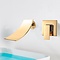 Breed gouden waterval wastafel wand mengkraan