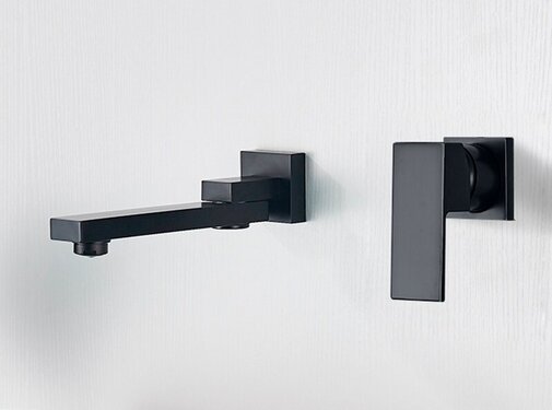 VALISA Draaibare waterval wastafel wand mengkraan zwart