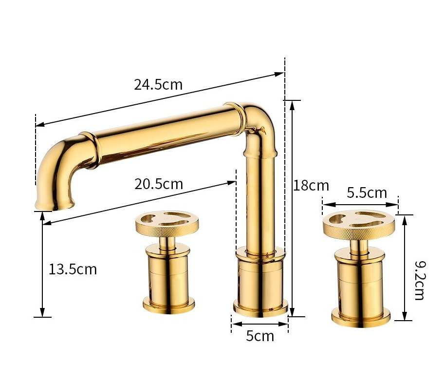 Shop nu deze Retro industriële stijl wastafelkraan dubbel handvat mengkraan 3 gats zwart op Valisa.nl