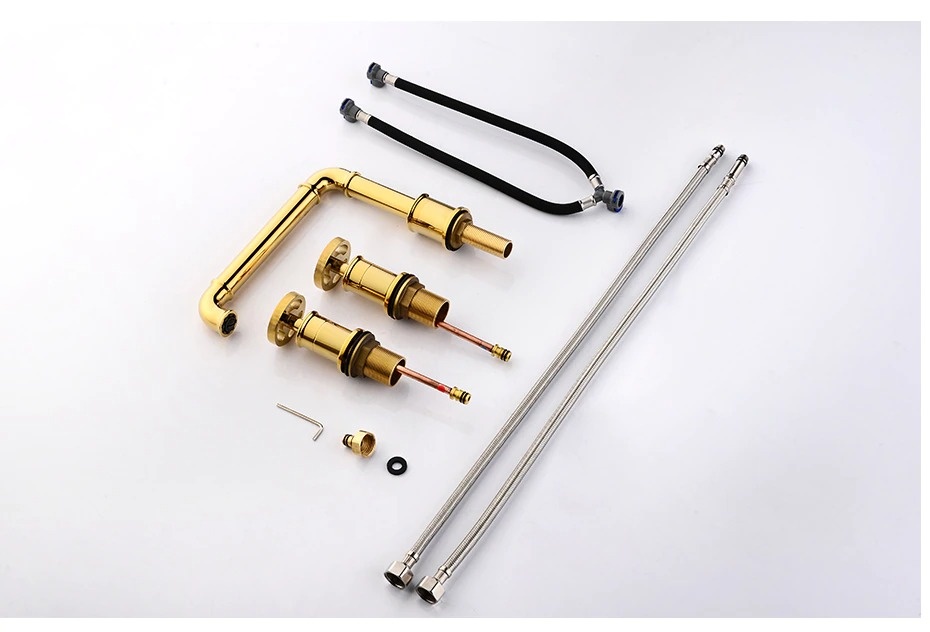 Shop nu deze Retro industriële stijl wastafelkraan dubbel handvat mengkraan 3 gats zwart op Valisa.nl