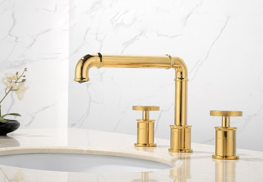 Shop nu deze Retro industriële stijl wastafelkraan dubbel handvat mengkraan 3 gats zwart op Valisa.nl