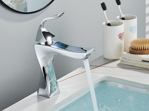 VALISA Gedraaide design wastafel kraan chroom