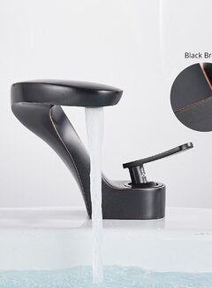 VALISA Luxe design wastafel mengkraan gebogen S vorm zwart brons