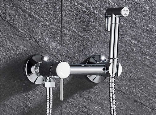VALISA Bidet chroom handdouche met mengkraan rond douchespuit