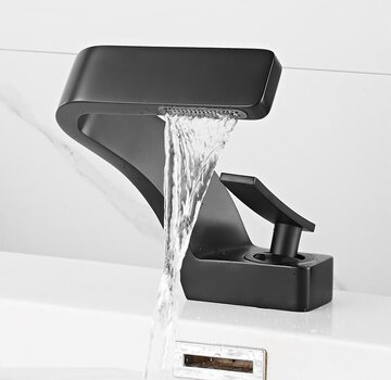 VALISA Luxe design wastafel waterval mengkraan zwart modern