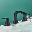 Bekijk hier onze : VALISA Mat zwarte 3 gats wastafel kraan laag waterval uitloop