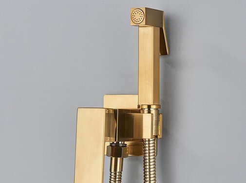 VALISA Geborsteld gouden bidet mengkraan messing vierkant douchespuit