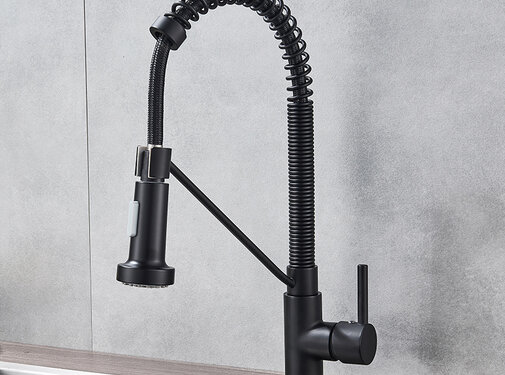 VALISA Pull Down spoel kraan met 2 standen mat zwart A