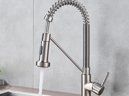 VALISA Pull Down spoel kraan met 2 standen geborstelde nikkel A