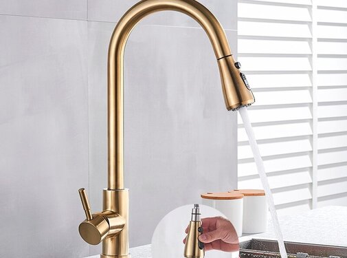 VALISA Luxe moderne kraan messing goud keukenkraan