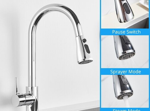 VALISA Moderne keukenkraan chroom messing