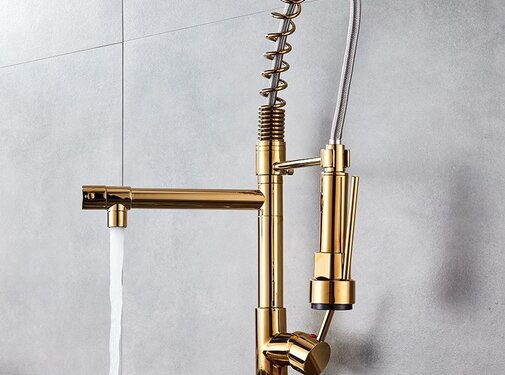VALISA Luxe moderne gouden messing mengkraan met Led