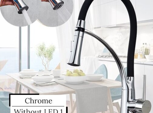 VALISA Buigbare keukenkraan chroom zwart 2 standen