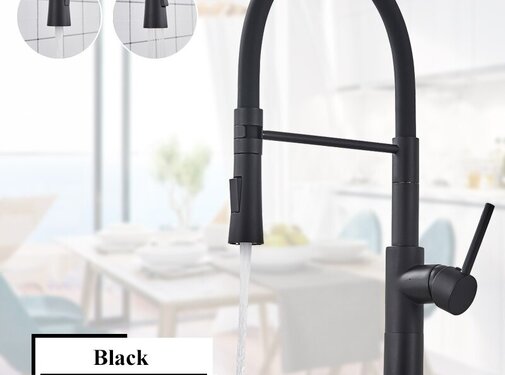 VALISA Zwarte Pull Out 2-Functies keukenkraan