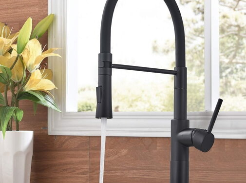 VALISA Buigzame meng keukenkraan hoog mat zwart